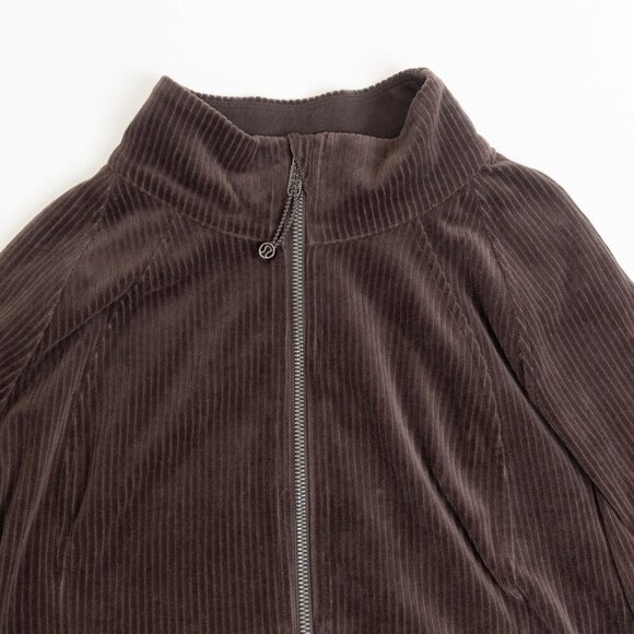 Lululemon Scuba Track Jacket Velvet Cord Espresso Brown W3HN5S Size 12 - Picture 5 of 16